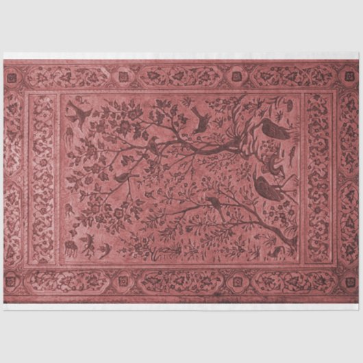 Papier voor rode vogeltapijten (Voorkant)