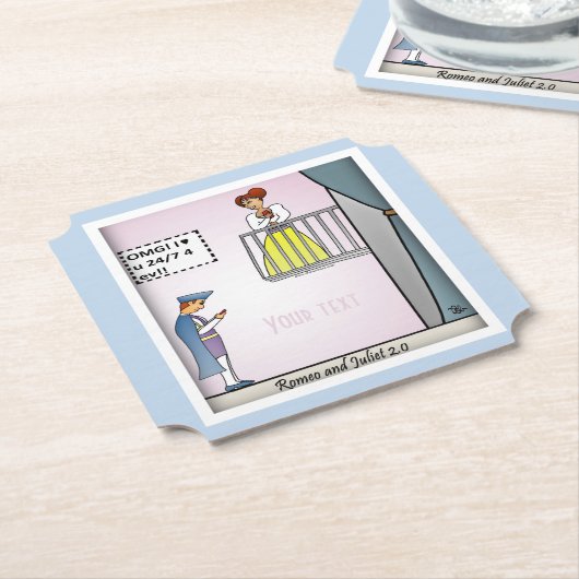Papier voor Romeo en Juliet 2.0 Kartonnen Onderzetters (Gekanteld)