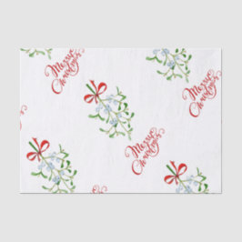 Papier voor rond kerstmis roze Merry Mistletoe