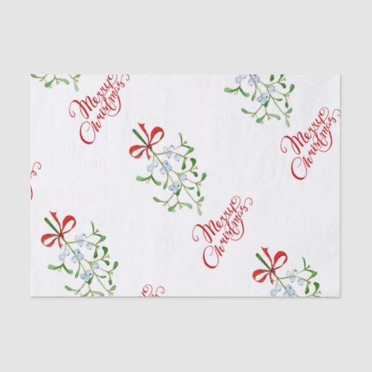 Papier voor rond kerstmis roze Merry Mistletoe (Voorkant)