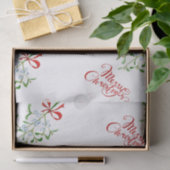 Papier voor rond kerstmis roze Merry Mistletoe (Geschenk)