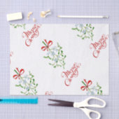 Papier voor rond kerstmis roze Merry Mistletoe (Craft)