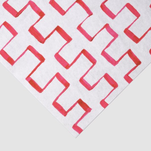 Papier voor rood geometrisch gebilderd patroonpapi (Detail)