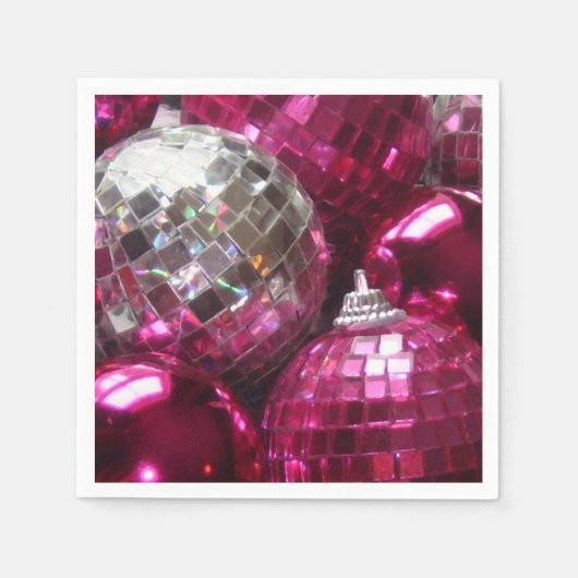 Papier voor roze Baubles Servetten (Voorkant)