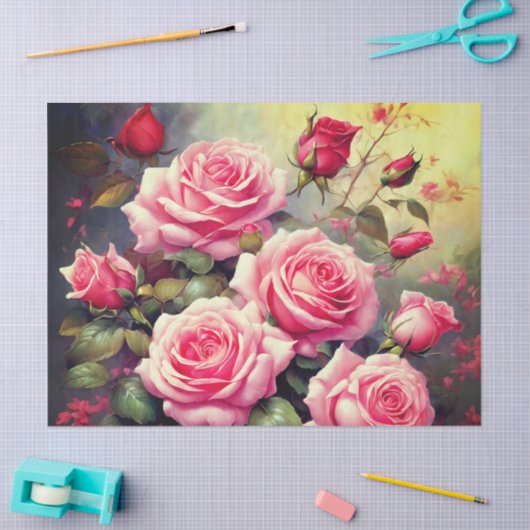 Papier voor roze rozen (Craft)