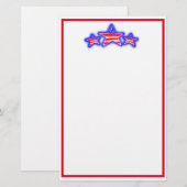 Papier voor schrijfpapier met patriottische sterre (Voorkant / Achterkant)