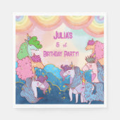 Papier voor Unicorn Kids, geboortedag Servet (Voorkant)