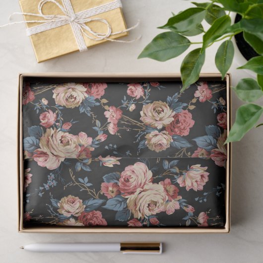 Papier voor Victoriaans bloemetjespatroon roos (Geschenk)