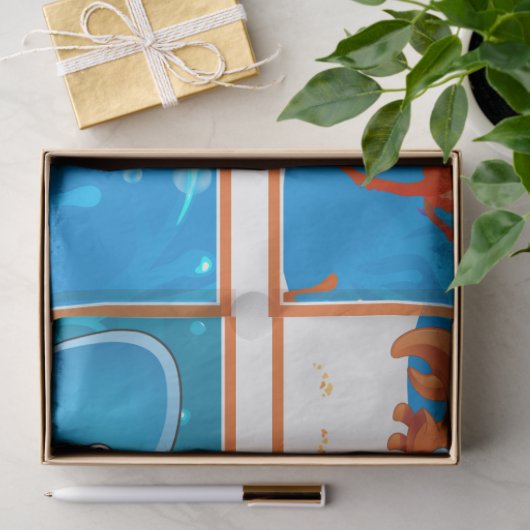 Papier voor weefselrestanten van watervis (Geschenk)