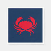 Papier voor witte en blauwe reukkrab servet (Voorkant)