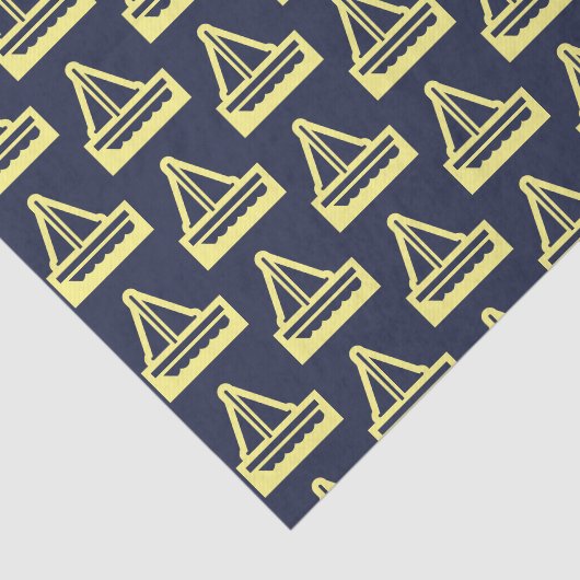 Papier voor zeemacht en geel zeilschip (Detail)