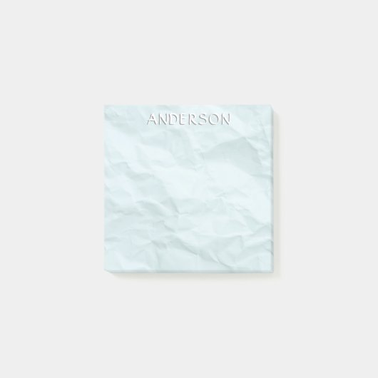 Papier voor zuigelingenblauw, gekrupt papier, op m post-it® notes (Voorkant)