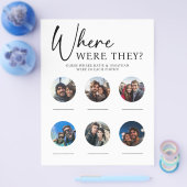 PAPIER waar waren ze bruiloft partij spel Flyer (Enkel)