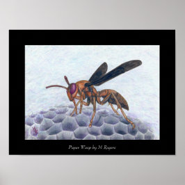 Papier wasp-art afdrukken poster
