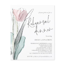 PAPIER | Waterverf Tulip-repetitie - uitnodiging