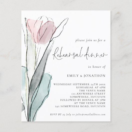 PAPIER Waterverf Tulp Weddenschap Flyer (Voorkant)