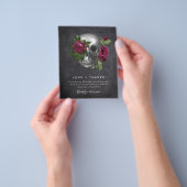 PAPIER Weddenschap Bedankt | Gothic Skull-foto Flyer (Hand)