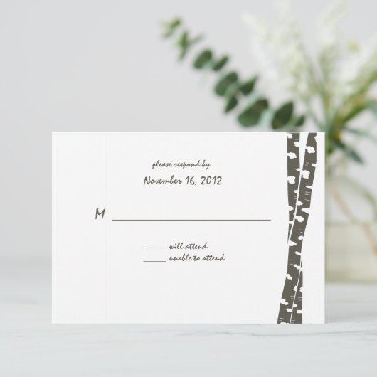 Papier White Birch / Beantwoorden Kaart (Staand voorkant)