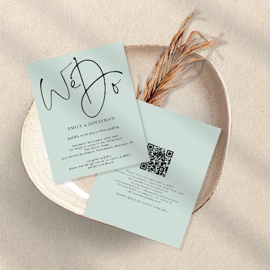 PAPIER wij de Code Mint QR uitnodigen Flyer