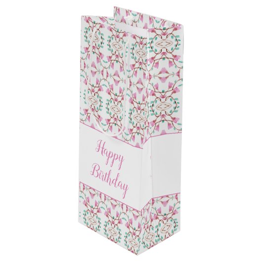 Papier Wijn Sweet Patterned Gift Bag Wijn Cadeautas (Voorkant Gekanteld)