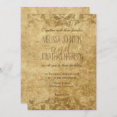  papier wijnstokken typografie rustieke bruiloft kaart (Voorkant / Achterkant)