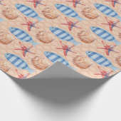 Papier wikkelen Vis Zeester Shell Ocean Pattern (Hoek)