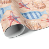 Papier wikkelen Vis Zeester Shell Ocean Pattern (Rol Hoek)