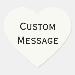 Papier Wit met aangepaste bericht Hart Sticker
