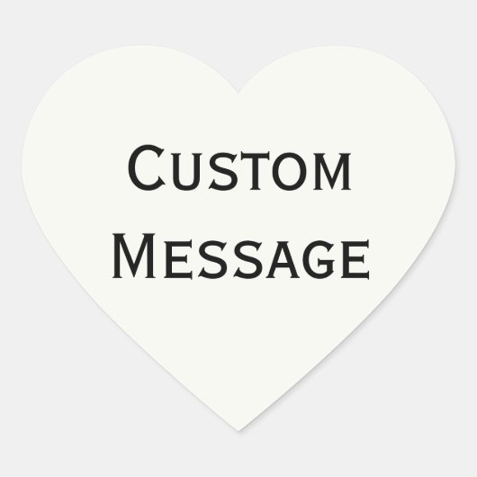 Papier Wit met aangepaste bericht Hart Sticker (Voorkant)