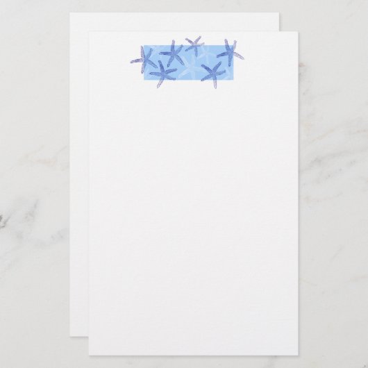 Papier-zeesterren Briefpapier (Voorkant / Achterkant)