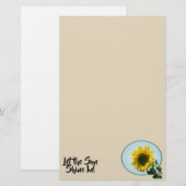 Papier - Zonnebloem met tekst (Voorkant / Achterkant)