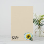 Papier - Zonnebloem met tekst (Staand voorkant)