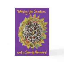 Papier Zonnebloem Quilling Gevouwen Get Well Kaart