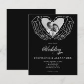 PAPIER Zwart Gotisch Foto Skelet Handen Bruiloft (Voorkant / Achterkant)