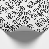 Papier, zwart-wit, champignons ompakken cadeaupapier (Hoek)