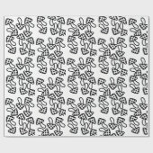 Papier, zwart-wit, champignons ompakken cadeaupapier (Vlak)