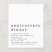 PAPIER | Zwarte witte Jubileum diner uitnodiging Flyer (Voorkant)