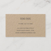 Papierafsprakenkaart voor dogpag visitekaartje (Achterkant)
