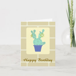 Papierambacht Cactus en Muurstenen Verjaardagskaar Kaart