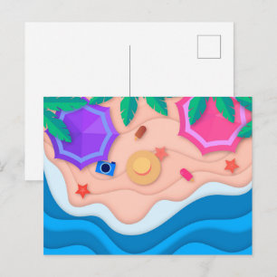 Papierambacht Zomer aan het Strand  Briefkaart