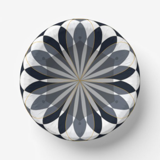 papierbak zwart en goudvormig ontwerp papieren kommen (Voorkant)