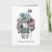 Papierblaasje in de inkt en de Waterverf Kaart (Voorkant)