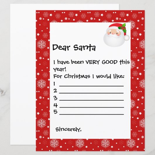 Papierblad - Beste Santa White Snowflakes (Voorkant / Achterkant)