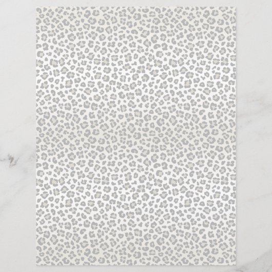 Papierblad, papier met gelinkt schrijven, luipaard (Achterkant)