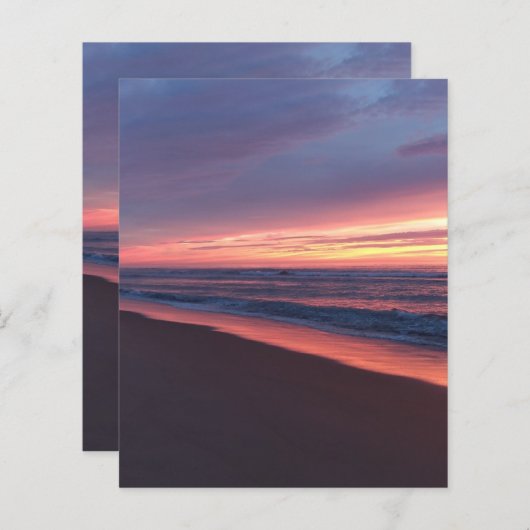 Papierblad Roze zonnekleur & blauw (Voorkant / Achterkant)