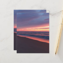 Papierblad Roze zonnekleur & blauw