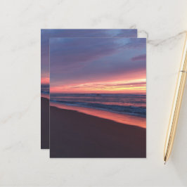 Papierblad Roze zonnekleur & blauw