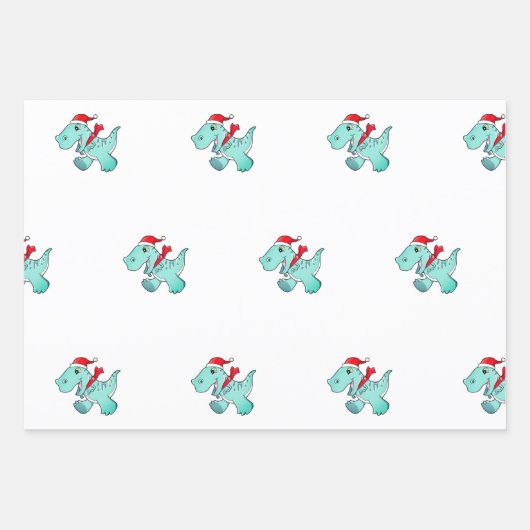 Papierblad verpakt in Santa Hat Inpakpapier Vel (Voorkant 2)