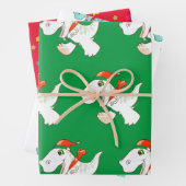 Papierblad verpakt in Santa Hat Inpakpapier Vel (In situ)