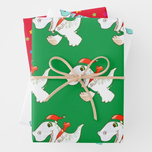 Papierblad verpakt in Santa Hat Inpakpapier Vel (In situ)